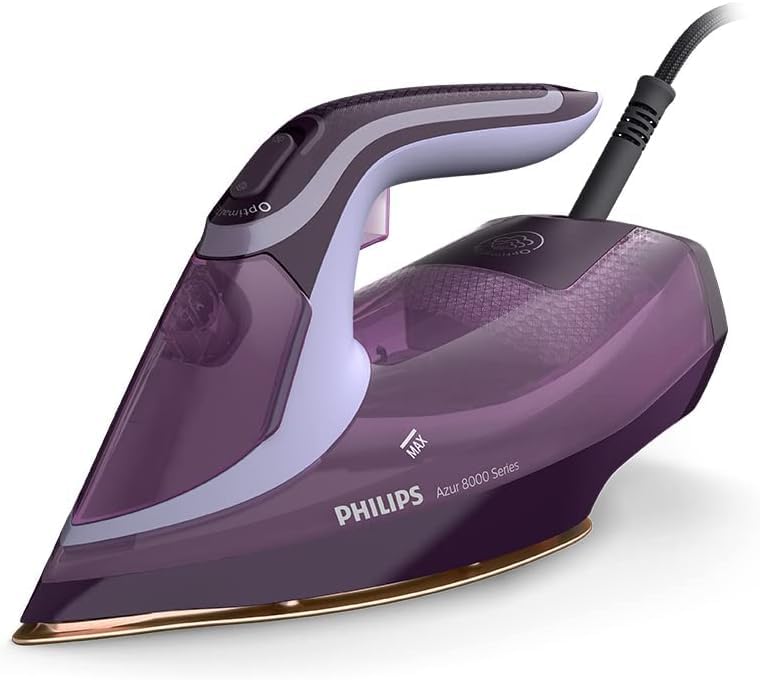 Philips 8000 Serisi Azur Buharlı Ütü - 3000W, OptimalTEMP Teknolojisi, 55g/dk Sürekli Buhar, Sıfır Yanık Riski, 300 ml'lik Su Haznesi (DST8021/30)