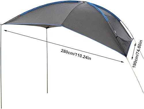 Miniatura 7 de Toldo para automóvil, toldo para automóvil, SUV, toldo portátil para caravana, para playa, hatchback, minivan, sedán, campamento al aire libre.