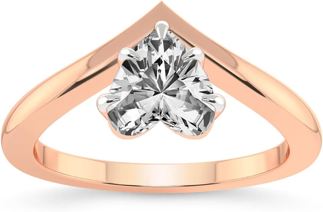 FRIENDLY DIAMONDS 1 Carat -5 Carat | IGI Certified Lab Grown Diamond Engagement Ring | 14K Or 18K in White, Yellow Or Rose Gold |Janes Chevron Diamond Engagement Ring | FG-VS1-VS2 Quality