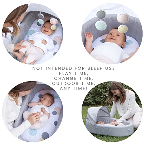 Lulyboo Portable Baby Travel Lounge & Playpen - Indoor/Outdoor Cuddle & Play Baby Bed, Adjustable Backpack, Waterproof, Lightweight, Includes Changing Pads, Plush Toys & Removable Canopy (Bubble 2) - Thumbnail 4