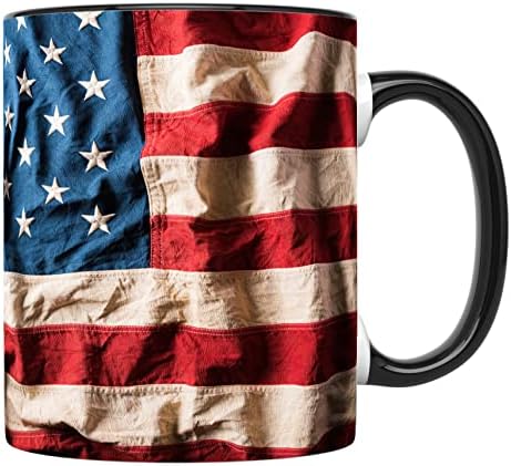 YouNique Designs We The People Constitution Coffee Mug, 11 Ounces, US Citizenship Cup, American Citizenship Mug, Proud Republican Mug, American Flag Coffee Mug, Patriotic Coffee Mug (Black Handle)