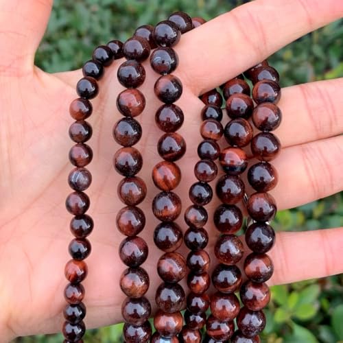 Image of 35pcs Adabele Natural Red Tigers Eye Gemstone 10mm Round Beads