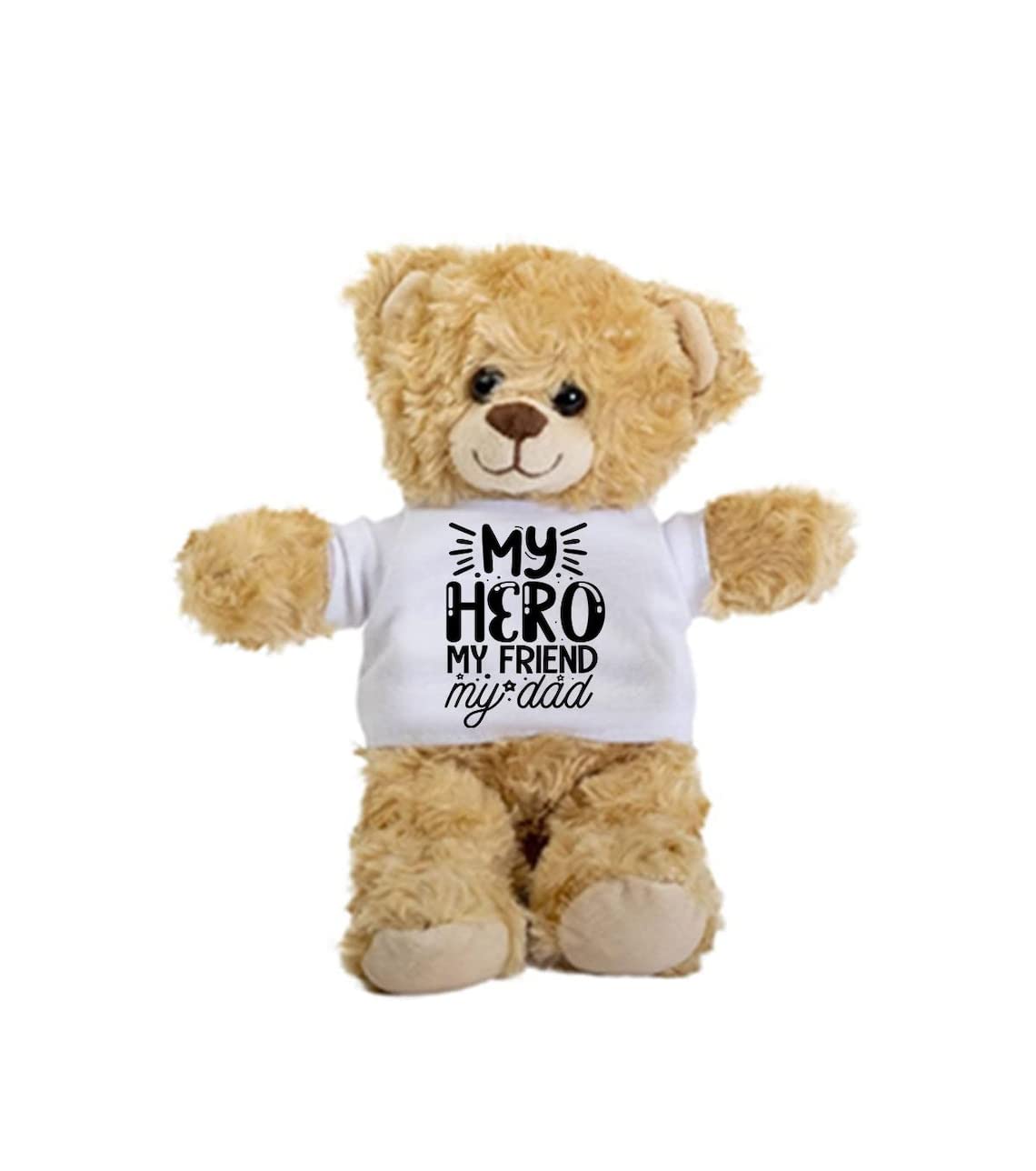 SpreadPassion My Hero My Friend My Dad Teddy Bear, Dad Gifts, Gift Stuffed Animal, Plush Teddy Bear with Tee, Welcoming Baby Gift, Birthday Christmas Basket Gift Idea
