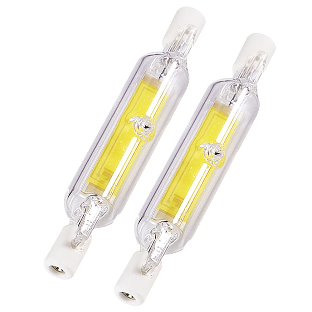 XYHAOAI R7S LED Bulb Dimmable, 15W / 20W / 25W / 30W / 40W COB LED filament lightbulb, 118mm / 78mm R7S halogen replacement lamp, linear bulbs 360 ° beam angle, 2 pieces,Cool white,20W 78mm