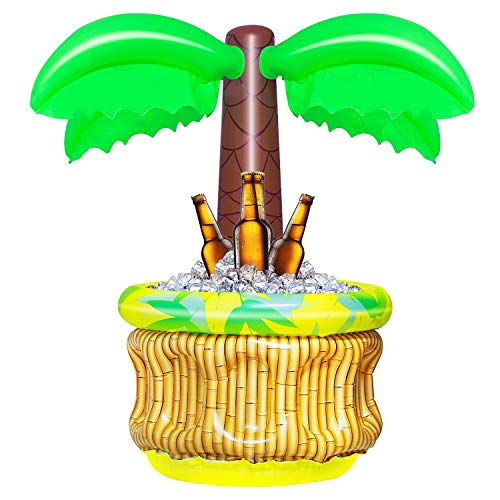 MIDOLO 27 Inch Inflatable Palm Tree Cooler Tropical Hawaiian Theme Drink Cooler