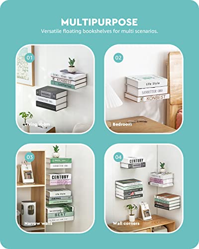 Baffect-libreria-sospesa-set-di-4-scaffali-per-libri-montati-a-foratura-nascosta-organizer-per-libri-in-metallo-resistente-per-camera-da-letto-bianco