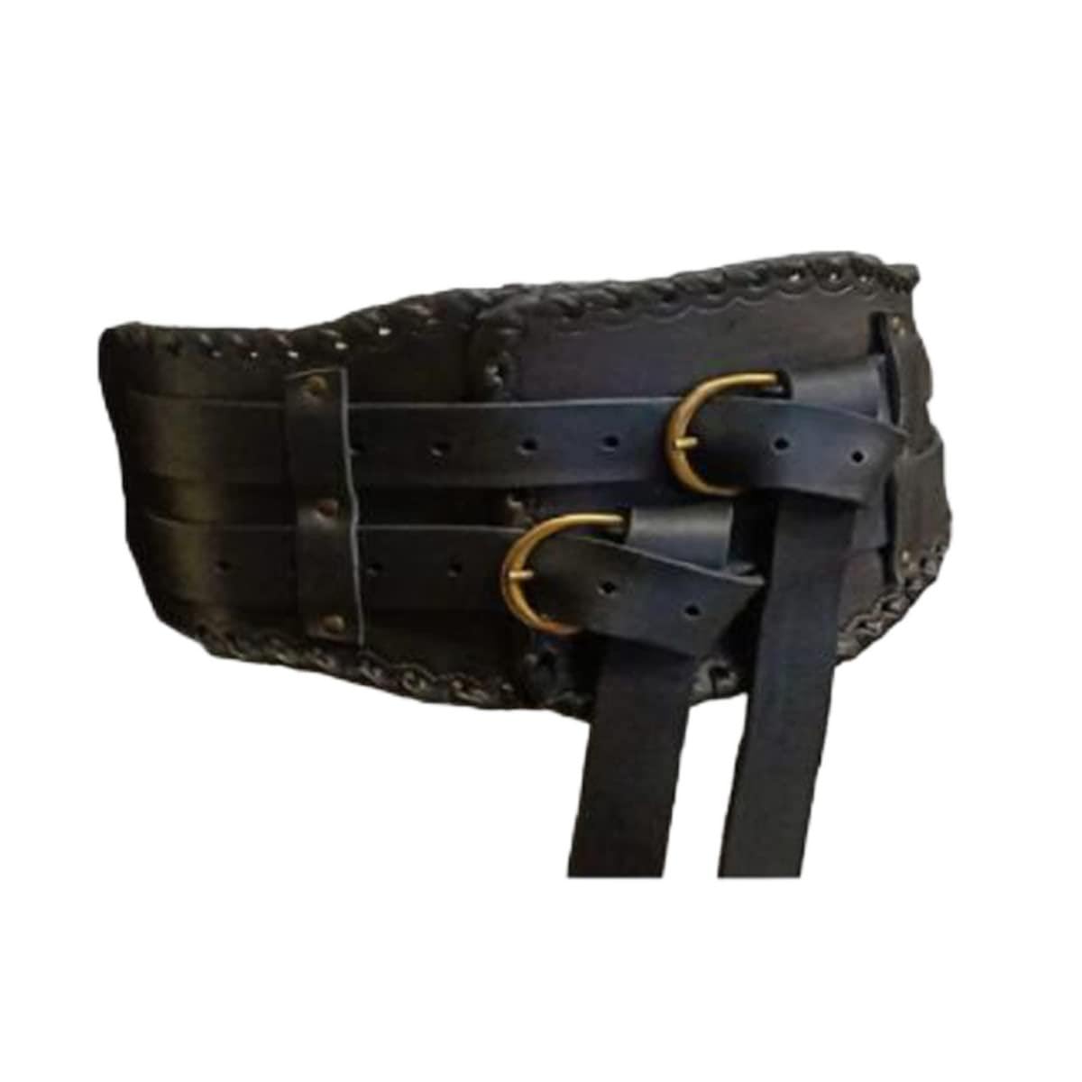 CuLtP Medieval Vintage Wide Belt Men's Knight Viking Armor Belt PU Leather Steampunk Pirate Wide Belt for Adult Halloween Props