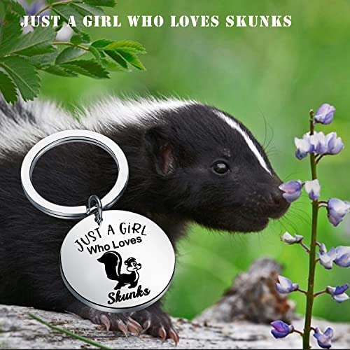 PLITI Skunk Gift Skunk Lover Gift Skunk Girl Gift Skunk Owner Gift Skunk Mom Gift Just A Girl Who Loves Skunks Keychain3