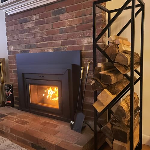 Indoor Firewood Rack - Adjustable Storage Holder for Fireplace & Outdoor Fire Pits - Durable Welded Joint, Easy Assembly, Multi-Space Decorative & Functional Log Rack - Ideal Stove Accessories