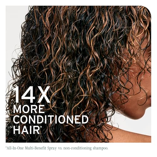 Image of Biolage All-In-One Multi-Benefit Spray - For All Hair Types | Prevents breakage, 450 heat protectant, shine, frizz control, with coconut oil, vegan, paraben-free