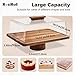RosiRoli Acacia Wood Cake Stand with Lid –2-in-1 Rectangular Charcuterie Board & Dessert Display, Shatterproof Acrylic Dome Cover for Freshness, Serving Platter for Parties, Weddings, Birthdays, Gifts