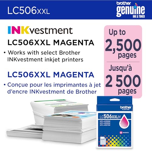 Image of Brother Genuine LC506XXLM Super High Yield Magenta Ink Cartridge (for use INKvestment 4355, 4555, and 4557 Printers)
