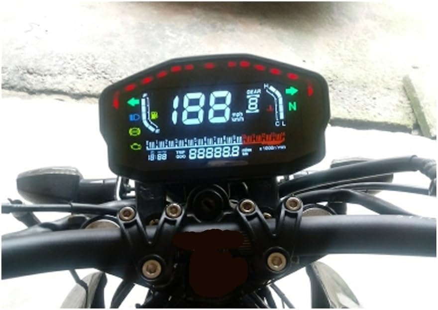 Motorcycle Speedometer Motorcycle Part Tachometer Tachometer Temp Mileage 12V Dual Tachometer Odometer Instrument Panel Dual