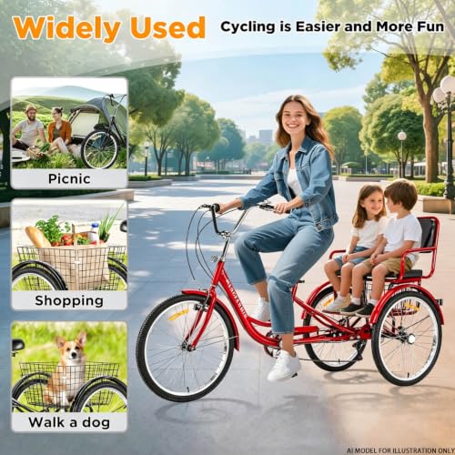 MENGFANMIN Adult Tricycle 7-Speed