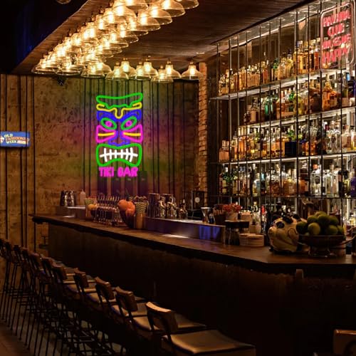 Image of Tiki Bar Neon Light Sign Dimmable Hawaii Pool Bar Party Led Sign for Home Tiki Beer Signs for Man Cave Club Pub Bistro