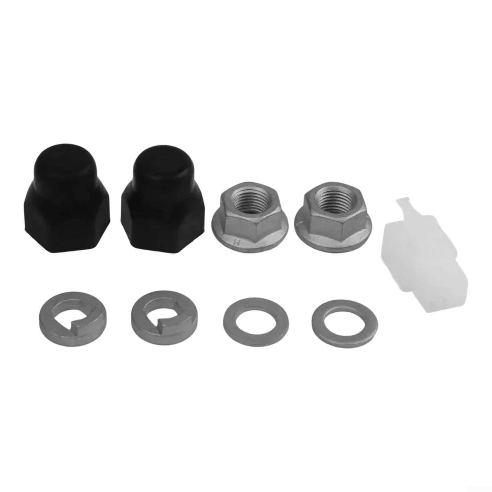 Zilimontt E-zestaw osi silnika w piaście rowerowej z nakrętkami blokującymi 12 mm i 14 mm, podkładkami zabezpieczającymi i osłonami nakrętek, trwała, stal węglowa, do elementów piasty koła rowerowego