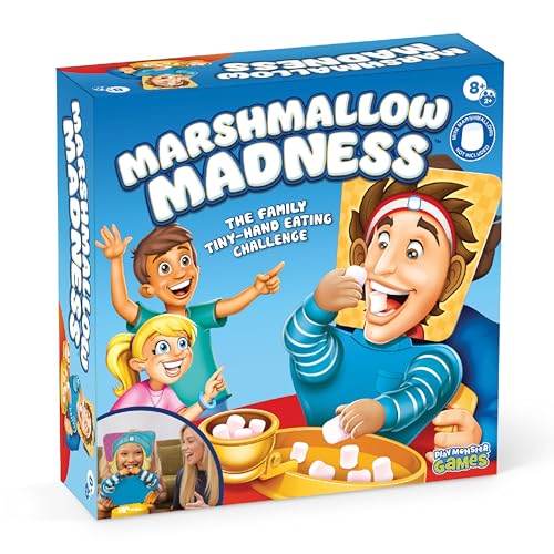 Marshmallow Madness Board Game - Strategy Board Games for Family Game Night for Kids and Adults, Hand-Eye Coordination, Easy Assembly, Double-Sided Face Plates, Ages 8+