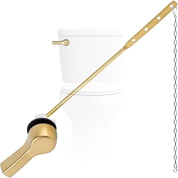 Metal Toilet Handle Lever Replacement, Universal Fit, Brushed Gold