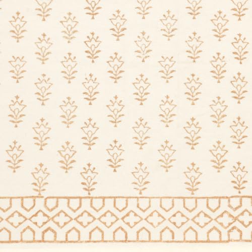 Image of BLOCKS OF INDIA Hand Block Printed Cotton Table Runner, Mat and Napkin Set for Center /Dining Table