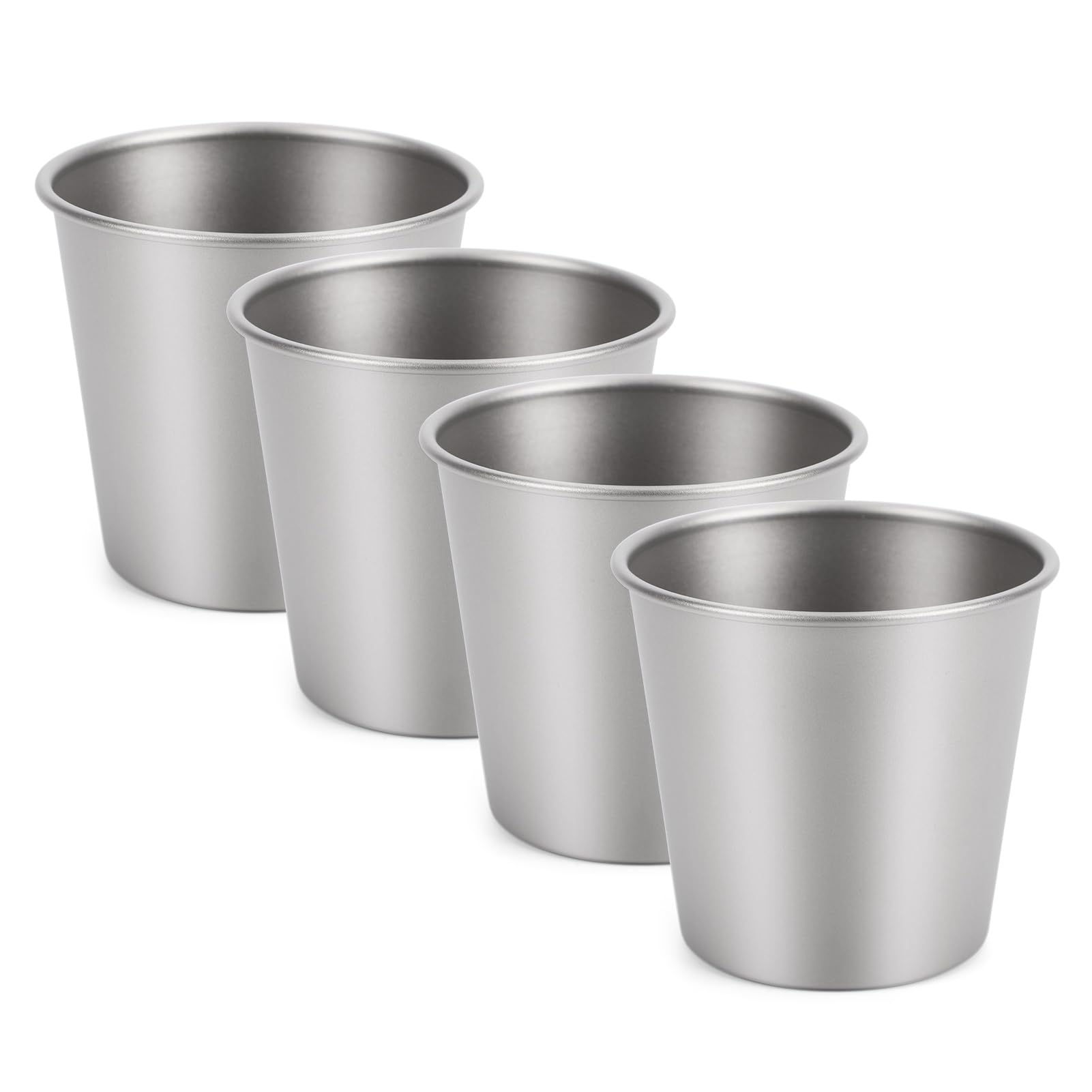 Eacam Tazza in Titanio Tazza da caffè Ti da Bere in Titanio a Parete Singola Viaggio Ti 200 Ml Interno Liscio Lavabile Lavastoviglie per (Set di tazze satinate)