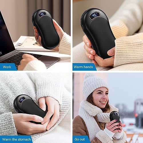 Handwärmer Elektrische 10000mAh Tragbare Taschenwärmer USB Powerbank, Wiederaufladbar Handwärmer Temperatureinstellung 40~60℃ Fortsetzung 15 Stunde für Outdoor-Sport, Geschenk für Frauen, Männer