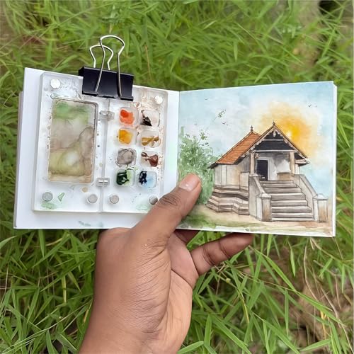 Image of The Crafthives Travel Art Kit - Acrylic Mini Palette for Painting, Colour Palette, Acrylic Pallets for Bed - Compact Painting Set for Artists