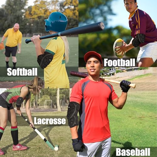 Beutyal Baseball Batters Elbow Guard, Forearm Elbow Guards for Baseball Softball, Lacrosse Elbow Pads for Adult, Black