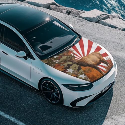 Image of Car Hood Vent Cover,A Weather-Resistant Windshield Snow Cover with Forest Deer Design for Trucks,Cars,SUVs,or Vans