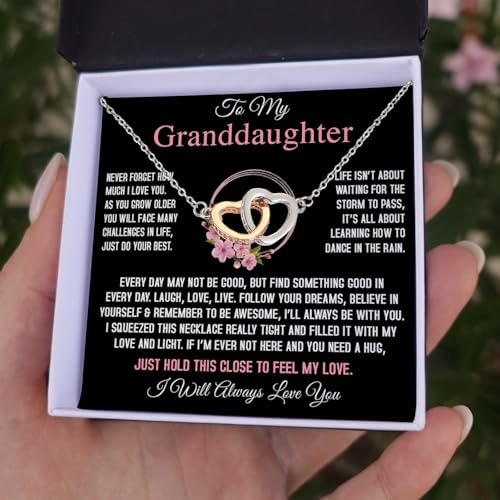 Larvincy Granddaughter Gifts From Grandma Grandpa - To My Granddaughter Necklace With Heartfelt Message & Elegant Box, Jewelry Gift For Birthday, Graduation, Valentines, Mothers Day, Christmas & More2