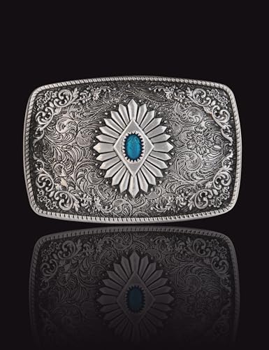 Topacc Western Belt Buckles For Men Women Cowgirl Cowboy Turquoise Rodeo Mens Replacement Buckle 1.5 Inches Novelty Belt Buckle thumb #3