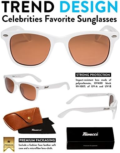 RIVACCI - Occhiali da Sole Polarizzati modello Wayfarer - Vintage / Nerd -  Uomo e Donna - Astuccio e Panno Microfibra GRATIS - Garanzia 30 Giorni  Soddisfatti o Rimborsati - Bianco / Specchio Marrone : Amazon.it:  Abbigliamento
