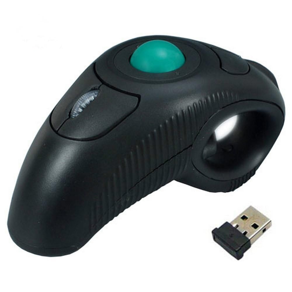 2.4ghz wireless optical trackball mouse with usb receiver, ergonomic computer mouse for laptop, pc & desktop,