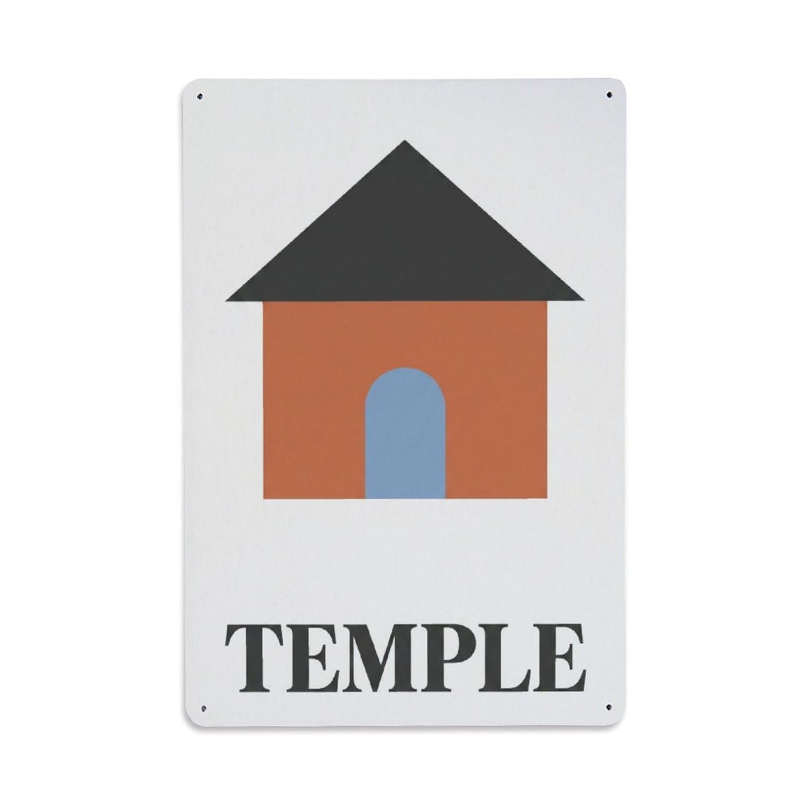 Minimal Shrine Calm Spiritual Meditation Zen Temple Healing Metal Tin Sign Plaque Wall Decor for Cafe, Man Cave, Club Bar, Office, Home Garden Round Metal Poster 8x12Inch