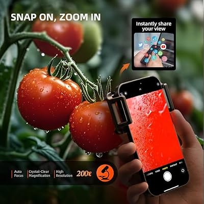 Spider Farmer 2025 Gravity-Fed Self-Watering System No Power Needed, 4-Pack Auto Watering System with 13 Gallon Reservoir for Indoor Plants with Phone Microscope Lens, 200X Magnification Portab