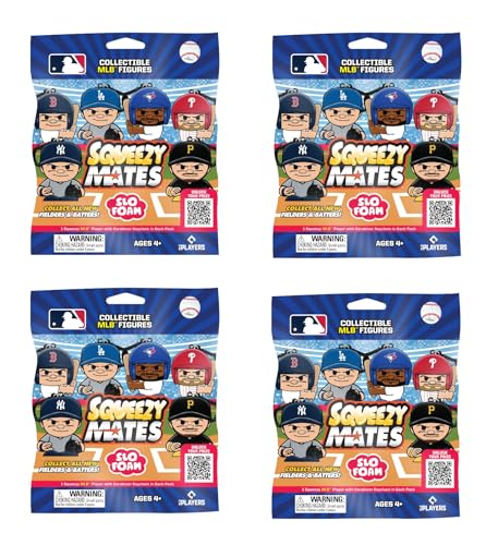 SqueezyMates Party Animal MLB 2026 Figures Team Colors One Size 4 Blind Pack Lot