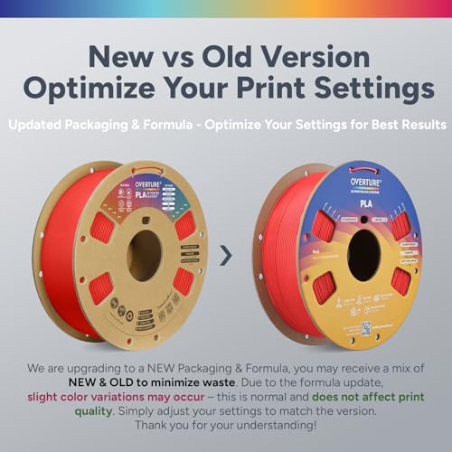 Image of OVERTURE PLA Plus (PLA+) Filament 1.75 mm PLA Professional Toughness Improved PLA Roll, Cardboard Spool, Premium PLA 1 kg, Dimensional Accuracy 99% Probability + /- 0.03 mm (GM 6Colours)