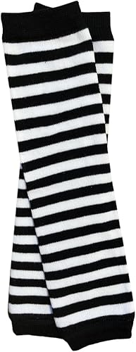 juDanzy Calentadores de piernas para bebés y niños pequeños de Navidad y Halloween para niñas y niños (talla única, rayas blancas y negras), Raya