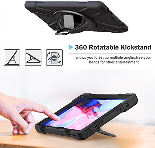 ProCase for Lenovo Tab P11 11-inch Full HD Tablet 2020, Heavy Duty Case with Hand Shoulder Strap , Shockproof Rugged Tough Case Protective Cover Black