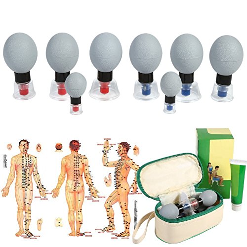 Vacuum Magnetic Cupping, 18pcs/12pcs/8pcs Silica Gel Suction Cup Acupuncture Moxibustion Massage Set for Relief Muscle Soreness,Toning Cellulite (8pcs)