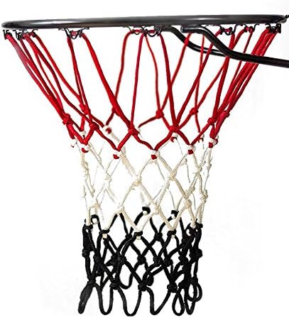 Ultra Heavy Duty Basketball Net | Official Regulation Size | Fits Indoor and Outdoor Hoop/Goal | Basketball Net Replacement for Official Regulation Size by Fandom Nets (Red/Black)