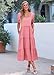 KIRUNDO Women Summer Dresses 2025 Spring Fashion Boho Puff Sleeve Square Neck Pocketed Loose Fit Tiered Flowy Maxi Dress(Pink, Medium)
