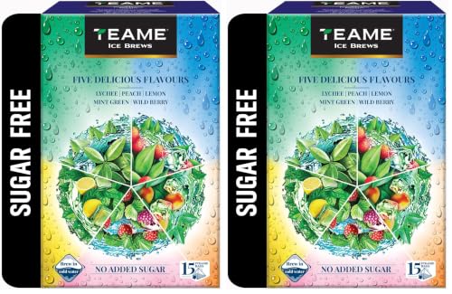 Image of TE-A-ME Assorted Iced Tea Bags, 15 Pyramid Sachets (15 x 1) | Premium Cold Brew Tea Collection | Sugar-Free Summer Refreshment | Cafe-Style Chilled Beverage | Easy to Prepare at Home, Office & Travel | Pack of 2