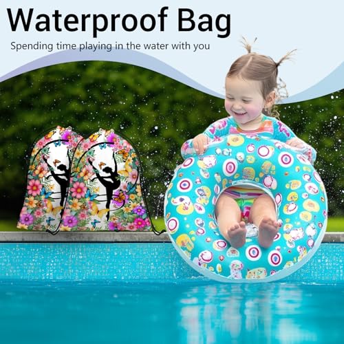 Image of Gym Silhouette Art Grip Bag for Gymnasts Outdoor Sports Small Gymnastic Drawstring Bag