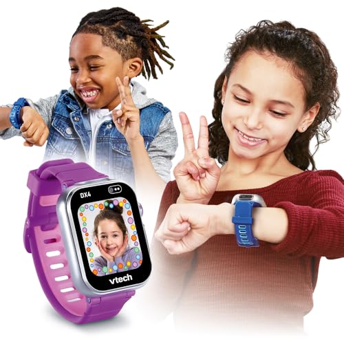 VTech - KidiZoom SmartWatch DX4 Violette - Montre Digitale Enfant 16 en 1 avec Écran Tactile Couleur, Jeux, Applications, Appareil Photo et Vidéo - Cadeau Enfant Dès 5 Ans - Contenu en Français