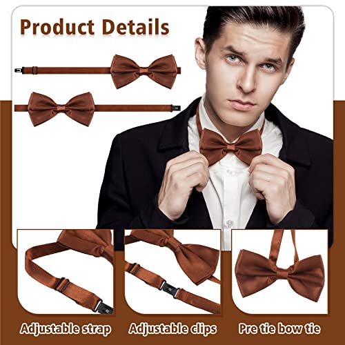 Image of Didaey 12 Pieces Men Suspender and Bow Tie Set Bulk Suspenders for Men Elastic Y Back Bowtie Set for Groom Groomsmen Weddings