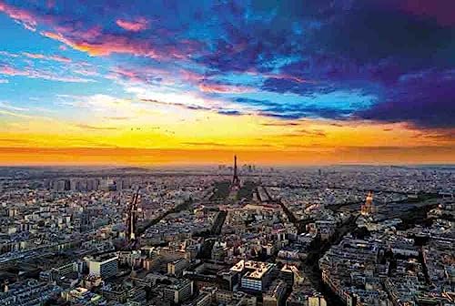 City Overlook on the Plains at Sunset - 4000 Piece Wooden Puzzle - Puzzle Games Home Decor Jigsaw