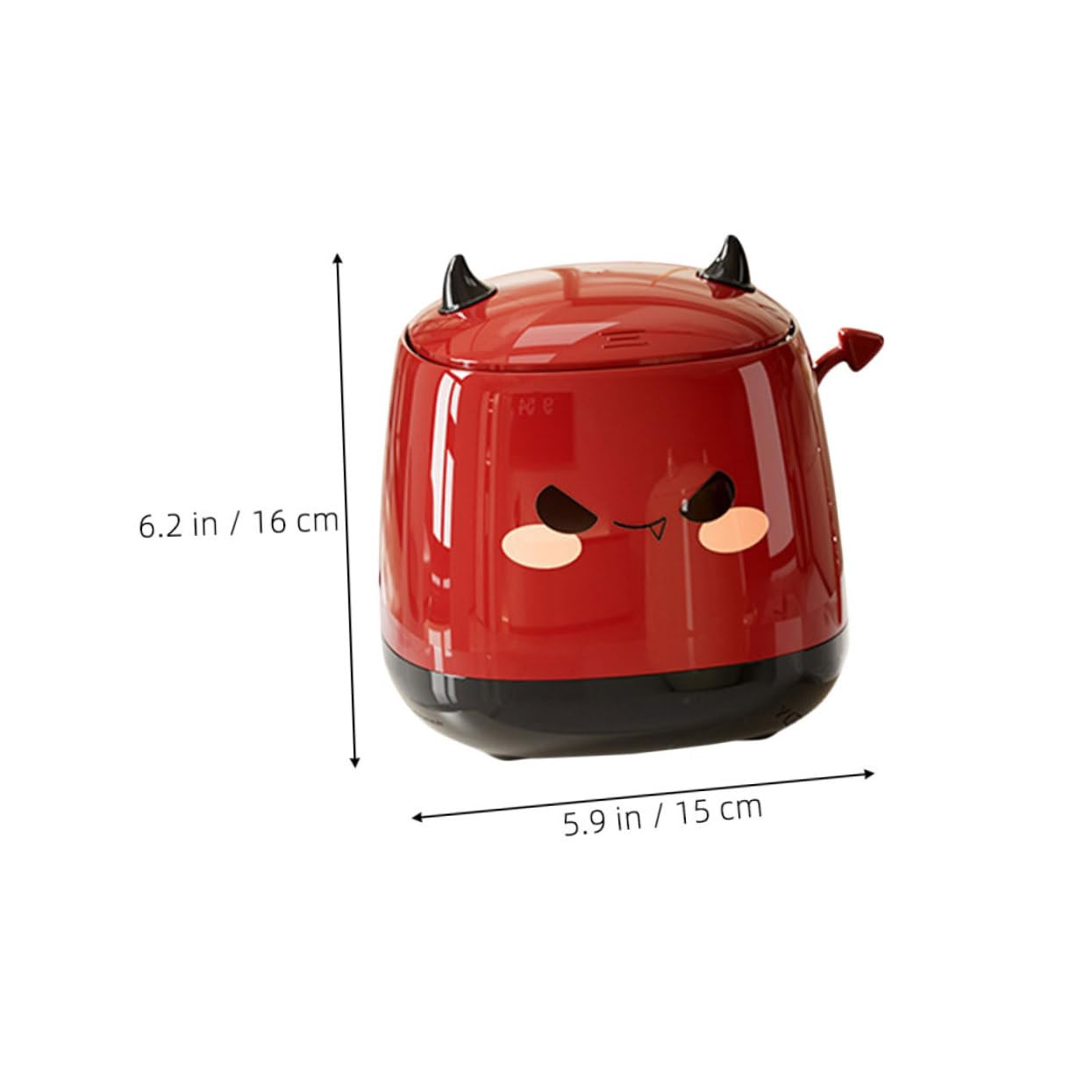 STOBAZA Mini Desktop Trash Can mit Deckel Kompakter Leiser Tischabfalleimer für Büro Schlafzimmer Büro Süßer Roter Platzsparende für Schreibtisch und Arbeitsbereich