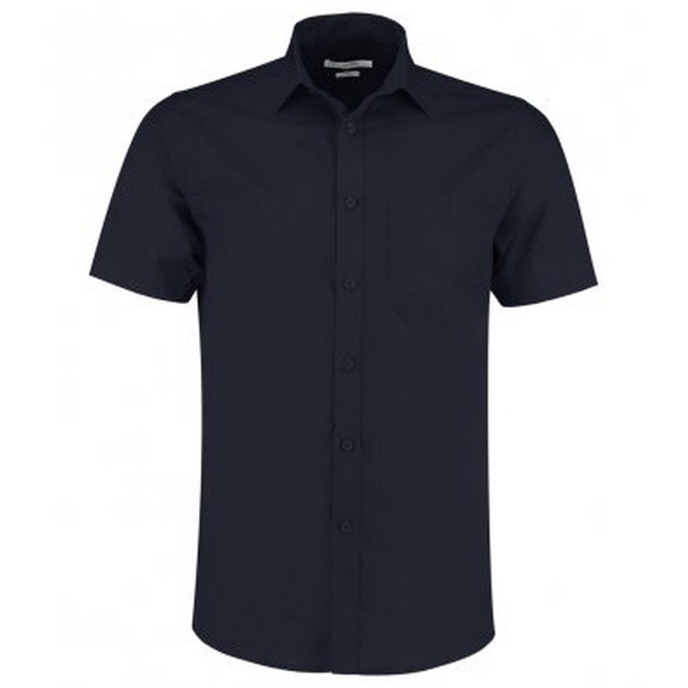 Kustom Kit Mens Short Sleeve Tailored Poplin Shirt (17.5) (Dark Navy)