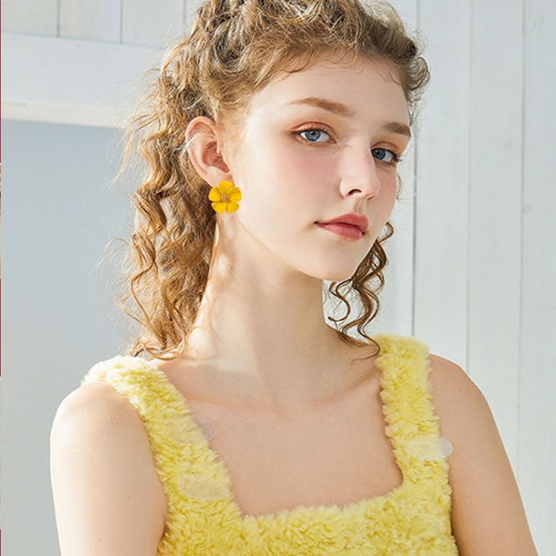 Coadipress Boho Flower Stud Earrings for Women - Unique Colorful Daisy Shaped Earrings - Bohemian Chic Statement Floral Jewelry Gift3