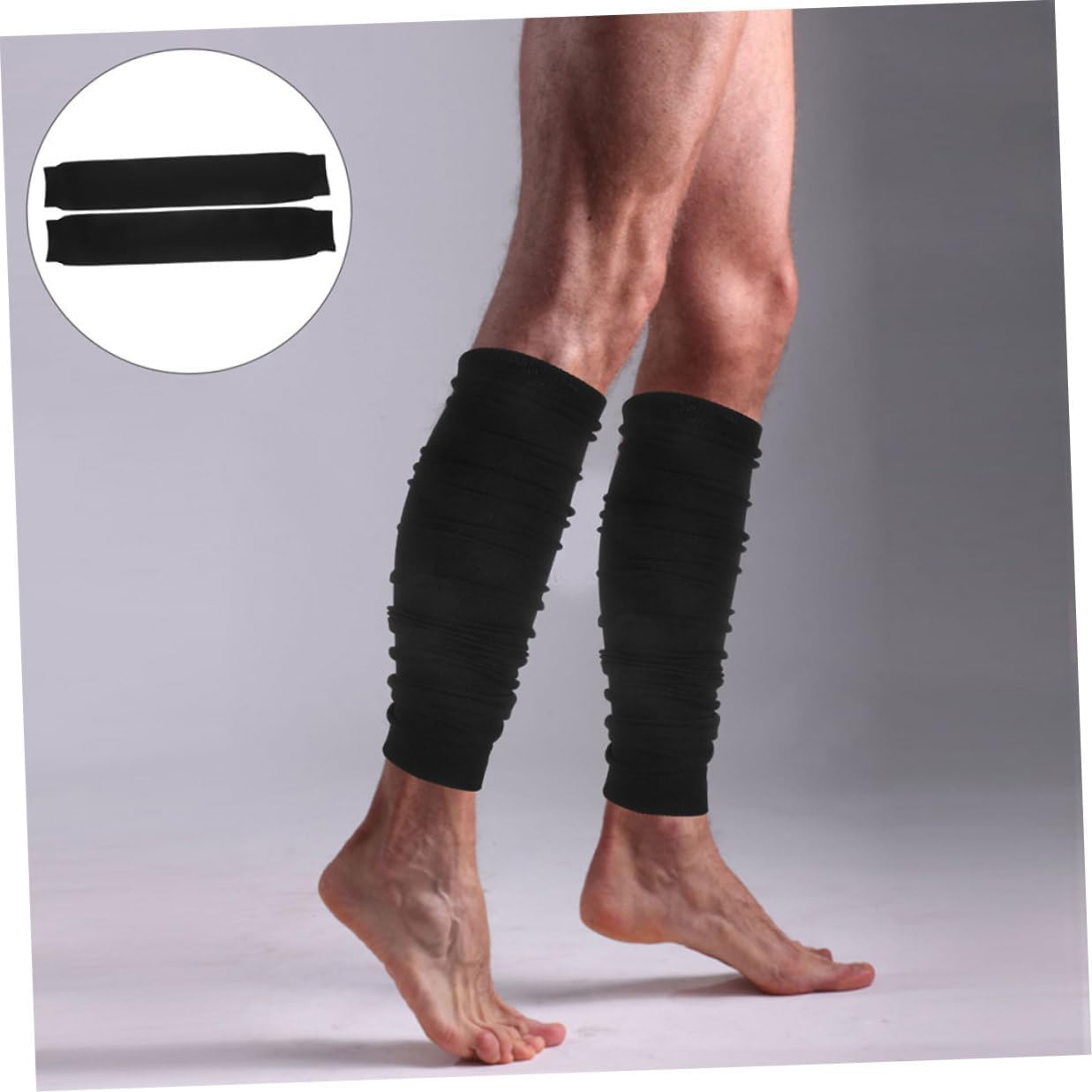 2pcs Men’s Calf Compression Sleeves Black S – Football and Running Support Leg Sleeves for Youth Athletes, Breathable Athletic Compression Socks for Sports